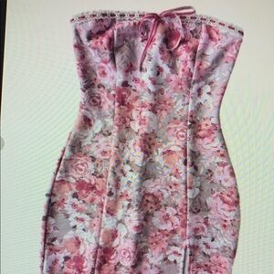 Multicolored Strapless Bodycon Dress for Wedding Guest